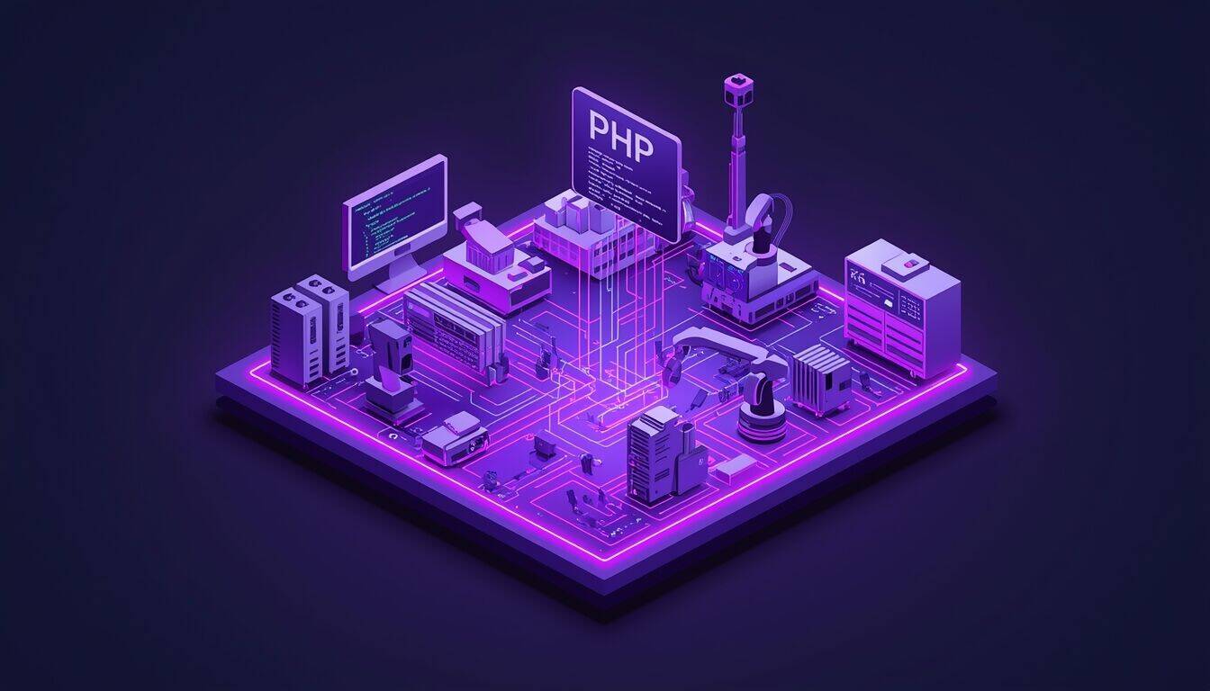 Industrial automation factory connected to PHP through OPC UA protocol